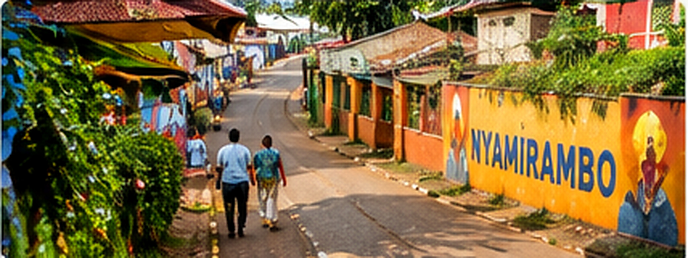 Colourful local market with people
